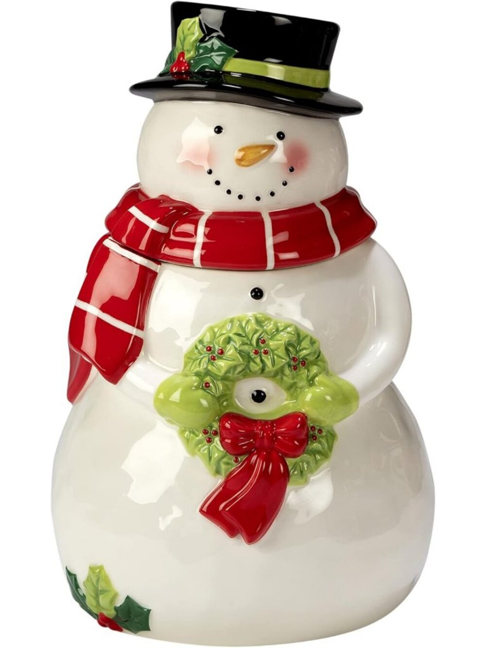 Festive 3-D Snowman Cookie Jar - Holiday Magic Decor, 78 oz. Perfect for Gifts!